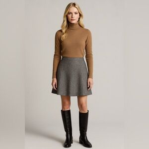 Ann Taylor LOFT Womens Gray Fleece Pull On Skirt sz XL NEW